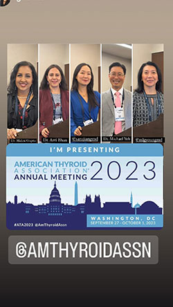 ATA Conference Poster. Left to right: Dr. Gupta, Dr. Bhan, Dr. Jiang, Dr. Yeh, Dr. Young