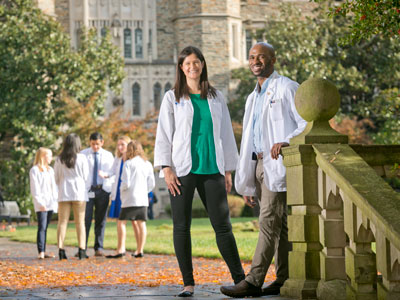 Duke School of Medicine Students on campus outside