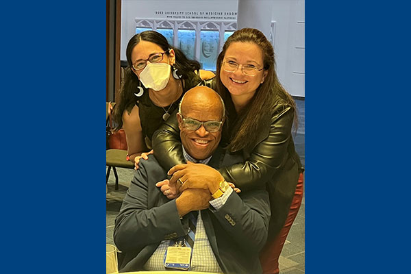 Top left: Giselle López, MD, Phd. Top right: Dr. Marianne Chanti-Ketterl, Assistant Professor in Psychiatry and Behavioral Sciences. Bottom center: Dr. Delbert Wigfall, Professor of Pediatrics and Associate Dean for Medical Education