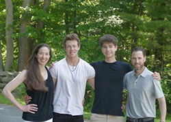 Brady family left to right: Andrea, Alex, Nick, Todd