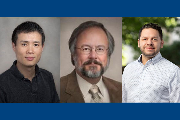 Left to right: Yiping He, PhD, Roger McLendon, MD, Christopher Pirozzi, PhD