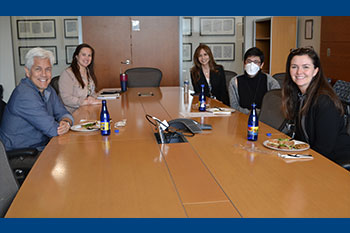 Meeting attendees, left to right: Raphael Valdivia, PhD, Fiona Johann, Linda Cendales, MD; Giselle López, MD, PhD, Adrianna San Roman, PhD