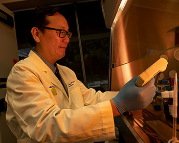 Ken H. Young, MD, PhD, in his lab