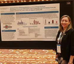 Diana Cardona, MD, MBA presenting her poster