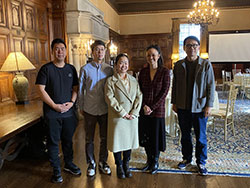 Dr. Glass with Dr. Changhuei Yang (far right) and her Duke-CalTech cross-institutional PhD mentees. 