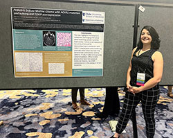Dr. Emily Teague Smith presents her poster, "Pediatric Diffuse Midline Glioma with ACVR1 Mutation and Subsequent EZHIP Overexpression"