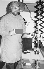 Mr. Conlon photographing a specimen in “The Studio” with the Linhoff 5x7 view camera (1994)