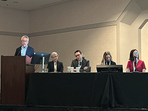 Left to right: Drs. Martin Sangueza, Maria Angelica Selim, Burak Tekin, Margaret Cocks, and Jaclyn Watkins