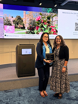 Dr. Mari Perez-Rosendahl, a neuropathologist from UCI Pathology and one of the course directors (left), Dr. Karra Jones (right)