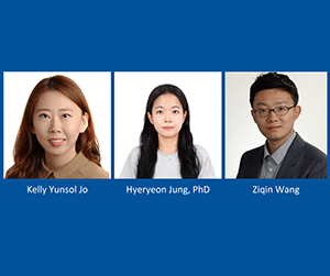 Fellow Hyeryeon Jung, MS, PhD; PhD student Kelly Yunsol Jo; graduate student Ziqin Wang