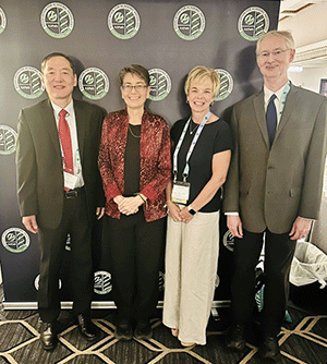 Left to right: Dr. Jiaoti Huang, Dr. Andrea Deyrup, Duke Pathology Chief Administrative Officer Amy Orange, Dr. Thomas J. Cummings