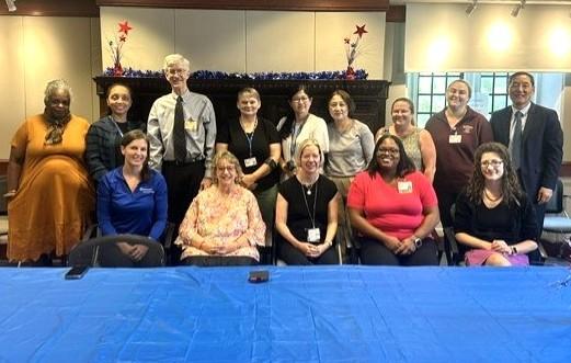 Back row, left to right: Pamela Harris, Jawanna Bell, Dr. Rex Bentley, Susanne Pettiford, Dr. Wei Chen, Fang Wang, Laura J. Sparks, Elizabeth Howington, Dr. Jiaoti Huang. Front row, left to right: Dr. Elizabeth Pavlisko, Ginger Griffin, Dr. Sarah Bean, Brittany Harris, Dr. Rachel Factor