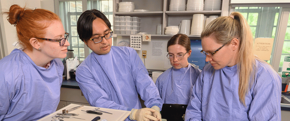 Dr. Shih-Hsiu “Jerry” Wang and group with brain cutting