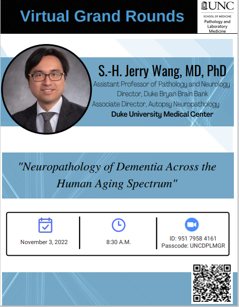 Virtual Grand Rounds Poster Featuring Dr. Wang