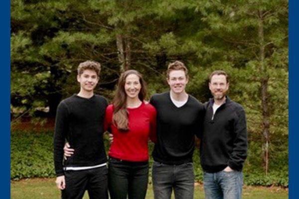 Brady family left to right: Nick, Andrea, Alex, Todd