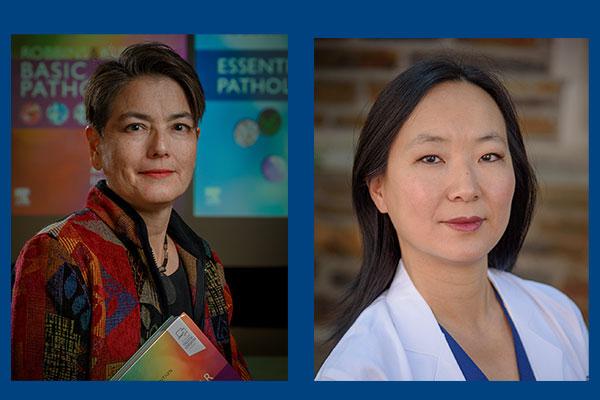 Left to right: Andrea T. Deyrup, MD, PhD,  Xiaoyin "Sara" Jiang, MD, FCAP