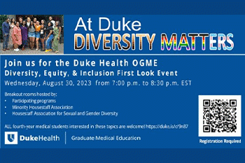 Diversity Matters Duke First Look Event Flyer