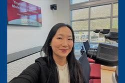 Xiaoyin "Sara" Jiang, MD, FCAP, snaps a selfie before presenting her course