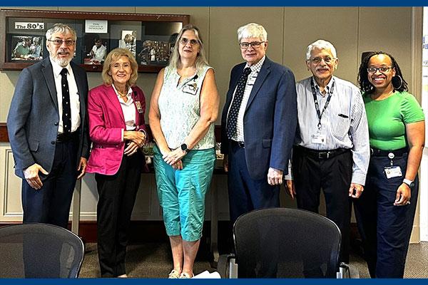 Left to right: Dr. David N. Howell, Dr. Nancy Henshaw, Diane Satterfield, Dr. Victor Roggli, Dr. Anand Lagoo, Dr. Brandi Johnson-Weaver