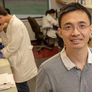 Qianben Wang, PhD, in lab
